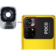 Fodos Xiaomi Poco M4 Pro 5g Kamera Lensi Cam - Kamera Camı - Yapışkanlı Büyük 21091116AG Uyumlu