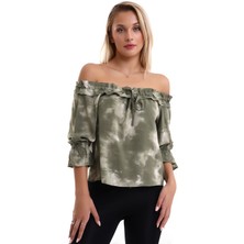 OiOi Kadın Uzun Kollu Omuz Dekolteli Bluz 7001-461-0004