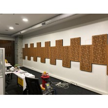 Desibel Akustik Özel Tasarım Ahşap Kaplı Akustik Panel 50X100 4cm Bantlı