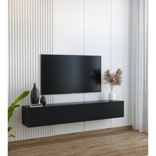 Suba home Duvara Monte Modern Minimalist Siyah Tv Ünitesi Dresuar  Mdf 160 cm