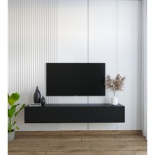 Suba home Duvara Monte Modern Minimalist Siyah Tv Ünitesi Dresuar  Mdf 160 cm