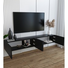 Suba home Duvara Monte Modern Minimalist Siyah Tv Ünitesi Dresuar  Mdf 160 cm