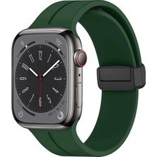 Microsonic Apple Watch Series 9 45MM Kordon Ribbon Line Koyu Yeşil