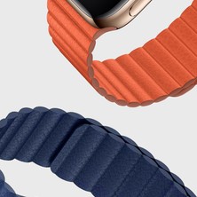 Microsonic Apple Watch Series 9 45MM Twist Leather Loop Kordon Siyah