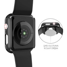 Microsonic Apple Watch Series 9 45MM Kılıf Matte Premium Slim Watchband Siyah