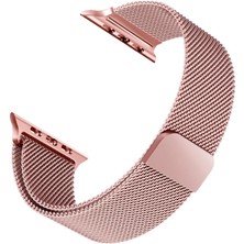 Microsonic Apple Watch Series 9 45MM Milanese Loop Kordon Rose Gold