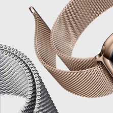 Microsonic Apple Watch Series 9 45MM Milanese Loop Kordon Rose Gold