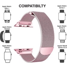 Microsonic Apple Watch Series 9 45MM Milanese Loop Kordon Rose Gold