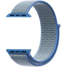 Microsonic Apple Watch Series 9 41MM Hasırlı Kordon Woven Sport Loop Mavi