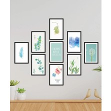 Wooden Factory 9 Parça Çerçeve Görünümlü Mdf Tablo Seti