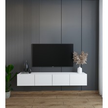 Suba Home Duvara Monte Modern Minimalist Beyaz Tv Ünitesi Mdf 160 cm