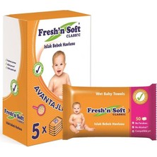 Fresh'n Soft Freshnsoft Classıc Islak Bebek Havlusu 50'li* 5 Adet