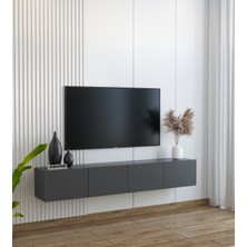 Suba Home Duvara Monte Modern Minimalist Antrasit Tv Ünitesi Mdf 160 cm