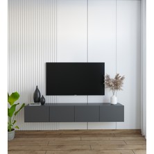 Suba Home Duvara Monte Modern Minimalist Antrasit Tv Ünitesi Mdf 160 cm