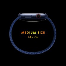 Microsonic Apple Watch Series 9 45MM Kordon, (Medium Size, 147MM) Braided Solo Loop Band Lila