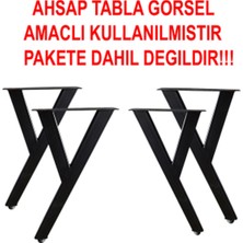 Cvtdesign Metal Sehpa Ayağı Masif Ahşap Kütük Orta Sehpa Ayakları 4 Lü Y Model