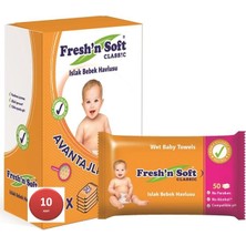 Fresh'n Soft Freshnsoft Classıc Islak Bebek Havlusu 50'li* 10 Adet