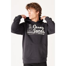 Wrangler Loose Fit Rahat Kesim %100 Pamuk İçi Polarlı Koyu Gri Sweatshirt