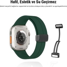 Apple Watch Serisi 9 Ultra 8 7 6 5 4 3 2 1 SE 38MM Su Geçirmez Silikon Spor Kordonu, Kolay Takma/çıkarma, Metal Manyetik özellikli