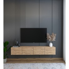 Suba Home Duvara Monte Modern Minimalist Atlantik Çam Tv Ünitesi Mdf 160 cm