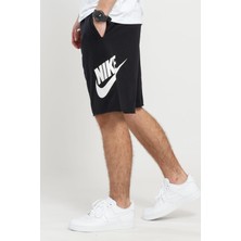Nike M Club Ft Alumni Erkek Siyah Bol Kesim Pamuklu Şort Rahat Kullanım İçin