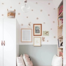 Kt Grup Minimal Soft Pembe Çiçekler 50 Adet Modern Sticker Seti