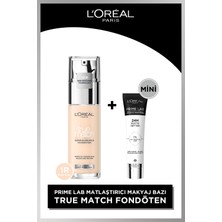 L'oréal Paris True Match Bakım Yapan Fondöten 1r Rose Ivory & L'oreal Cosmetics Mini Prime Lab