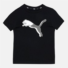 Puma Düz Siyah Kız Çocuk T-Shirt 67019701 Puma Power Graphic Tee