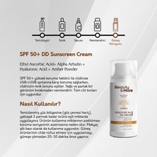 Beauty&More Amber Helios Spf 50+ DD Krem Formlu Güneş Kremi 50 ml Ethyl Ascorbic Acid+ Alpha Arbutin + Hyaluronic Acid + Amber Powder