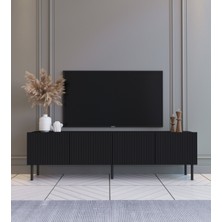 Suba Home Şık ve Minimalist 160 cm Demir Ayak Siyah Tv Ünitesi - Ideal Ebatlarla Modern Tasarım
