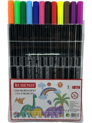 Rubenis 12 Renk 0.4 mm Fineliner Kalem Seti Canlı Renklerle Ürün Grubu Araç Gereçler