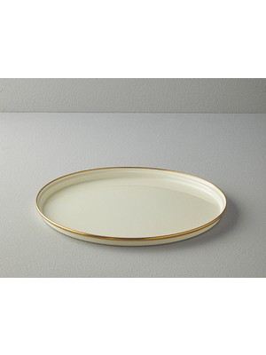 English Home Isidora Emaye Yuvarlak Tepsi 33 cm Krem