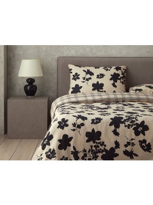 English Home Cosmos Garden Dijital Baskılı Soft Cotton King Size Nevresim Seti 240X220 cm Bej