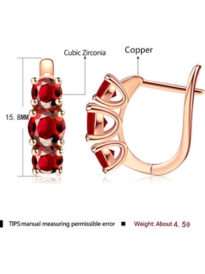 Babmu Kırmızı Zirkon Küpe (Yurt Dışından)