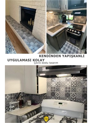 Trendpoint 3D 30×30CM Mutfak Tezgah Arkası Kaplama Pvc Kendinden Yapışkanlı Seramik Görünümlü Banyo