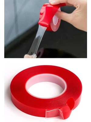 Roichill 2 Metre Güçlü Yapışkanlı Çift Taraflı Slikon Pratik Şeffaf Bant