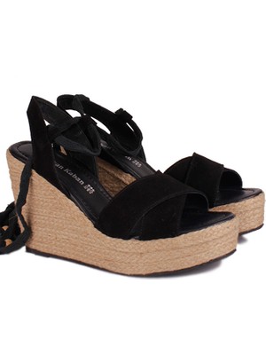 Fitbas 7007 008 Kadın Siyah Büyük & Küçük Numara Sandalet