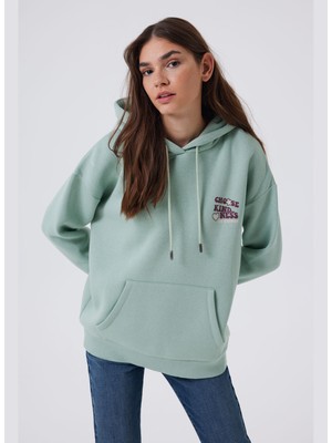 Lee Cooper Kapüşon Yaka Mint Kadın Sweatshırt 241 Lcf 241003 Kındy Mınt