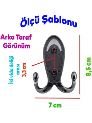 Badem10 Metax Uzay Askı Vestiyer Duvar Askısı Metal Dolap Elbise Askılığı Mat Siyah Siyah Kapak