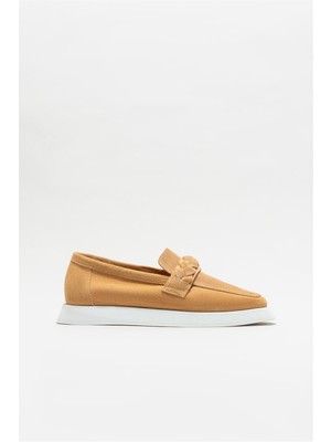 Elle Camel Deri Kadın Loafer