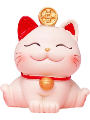 Bawei Lucky Cat Figürinler Fortune Feng Shui Mağaza  Için Koleksiyon Iki El Orta (Yurt Dışından)