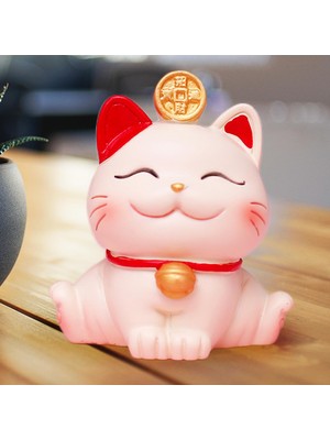 Bawei Lucky Cat Figürinler Fortune Feng Shui Mağaza  Için Koleksiyon Iki El Orta (Yurt Dışından)