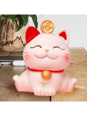 Bawei Lucky Cat Figürinler Fortune Feng Shui Mağaza  Için Koleksiyon Iki El Orta (Yurt Dışından)