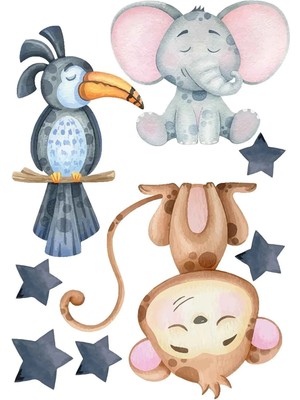 Kt Grup Pastel Renk Yavru Hayvanlar Duvar Sticker Seti