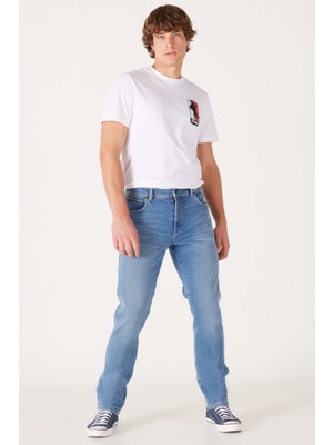 Texas Slim Fit Dar Kesim Normal Bel Açık Mavi Esnek Jean Kot Pantolon