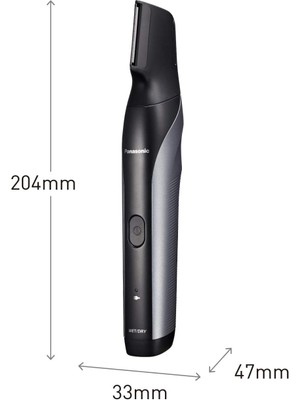 Panasonic - Kişisel Bakım ER-GK80-S503 | Vücut Düzeltici - Ishaper 10 Kesme Konumu 2 Aksesuar 50 Dakika Özerklik Şarj 1 Saat Islak ve Kuru Siyah