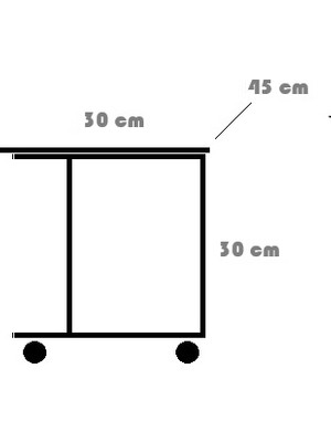 servetavcı Yazıcı Sehpası - Ceviz (Tekerli) 45x30