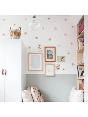 Kt Grup Minimal Soft Pembe Çiçekler 50 Adet Modern Sticker Seti
