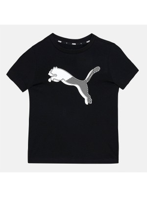 Puma Düz Siyah Kız Çocuk T-Shirt 67019701 Puma Power Graphic Tee