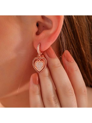 Gumush ​gümüş Rose Sallantılı Kalp Kadın Küpe